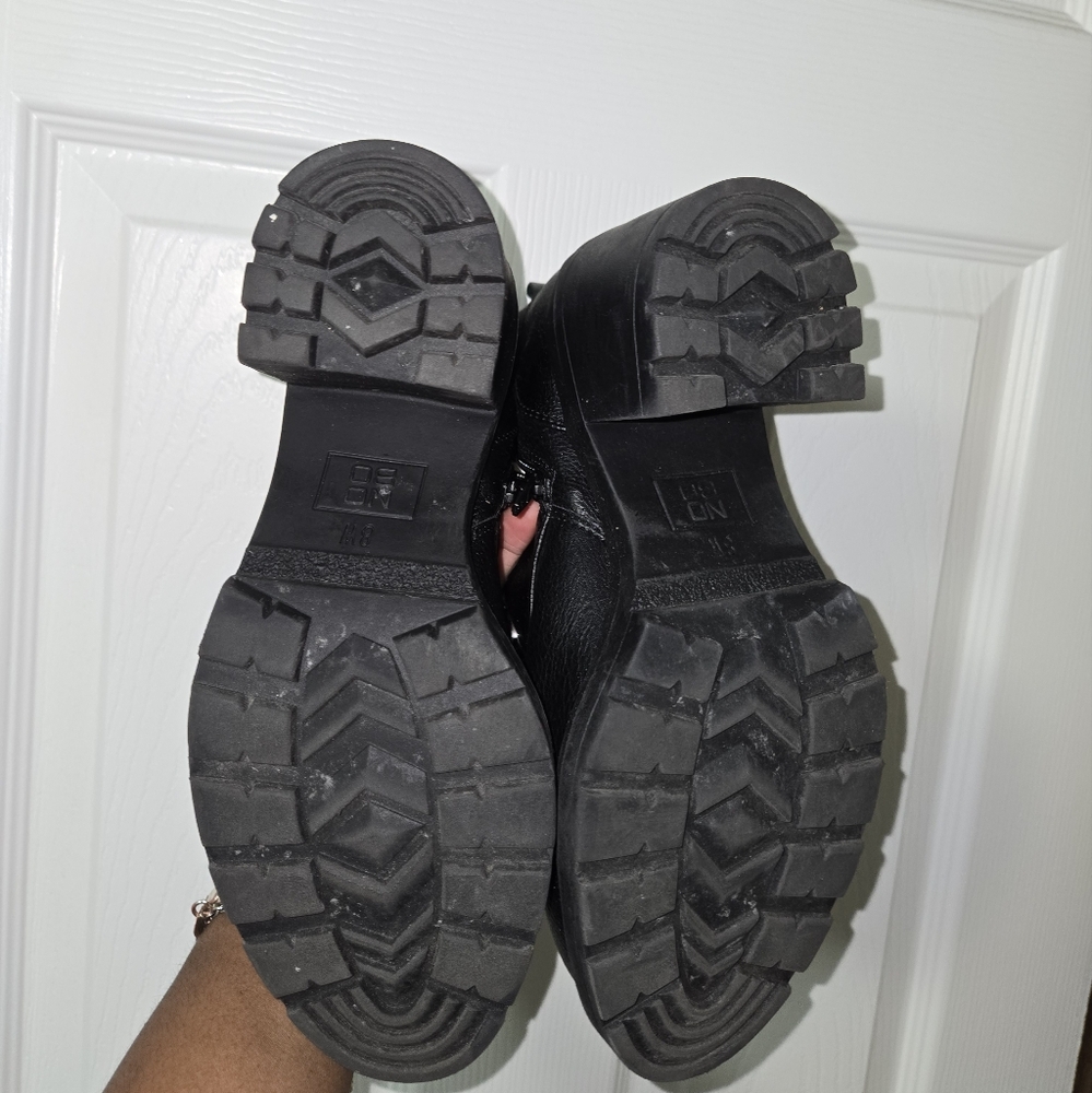 Black Ankle Boots with Rugged Soles